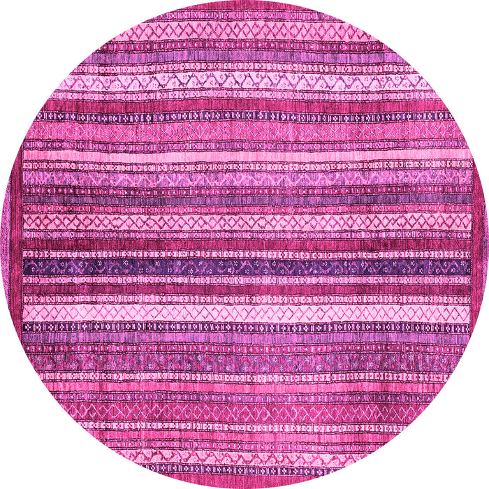Round Abstract Pink Modern Rug, abs3451pnk