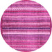 Round Abstract Pink Modern Rug, abs3451pnk