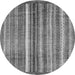 Round Machine Washable Abstract Gray Modern Rug, wshabs3451gry