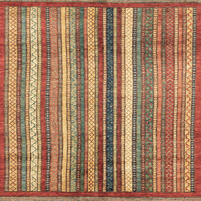 Square Machine Washable Abstract Fire Brick Red Rug, wshabs3451