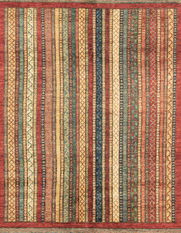 Abstract Fire Brick Red Modern Rug, abs3451