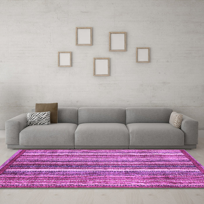 Machine Washable Abstract Purple Modern Area Rugs in a Living Room, wshabs3451pur