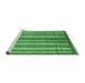 Sideview of Machine Washable Abstract Emerald Green Modern Area Rugs, wshabs3451emgrn