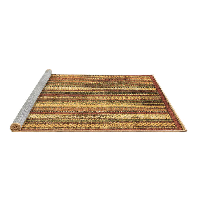 Sideview of Machine Washable Abstract Brown Modern Rug, wshabs3451brn