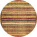 Round Abstract Brown Modern Rug, abs3451brn