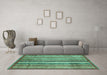 Machine Washable Abstract Turquoise Modern Area Rugs in a Living Room,, wshabs3451turq