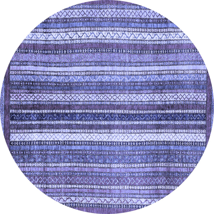 Round Abstract Blue Modern Rug, abs3451blu