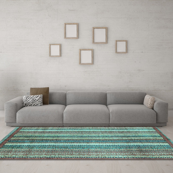 Machine Washable Abstract Light Blue Modern Rug in a Living Room, wshabs3451lblu