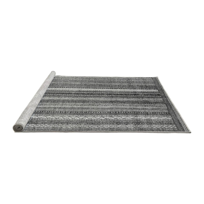 Sideview of Machine Washable Abstract Gray Modern Rug, wshabs3451gry