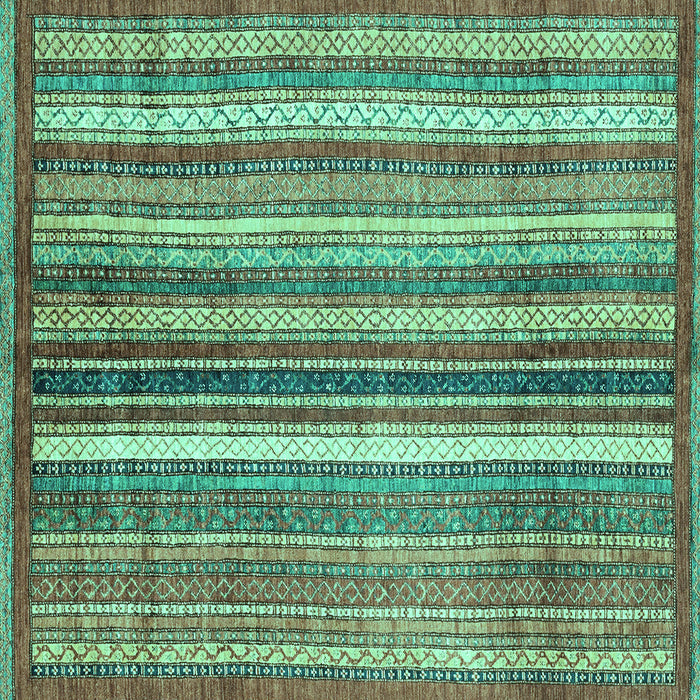 Square Abstract Turquoise Modern Rug, abs3451turq