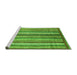 Sideview of Machine Washable Abstract Green Modern Area Rugs, wshabs3451grn