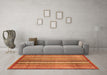 Machine Washable Abstract Orange Modern Area Rugs in a Living Room, wshabs3451org