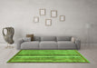 Machine Washable Abstract Green Modern Area Rugs in a Living Room,, wshabs3452grn