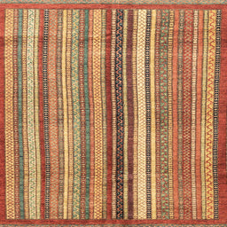 Square Abstract Metallic Gold Modern Rug, abs3452