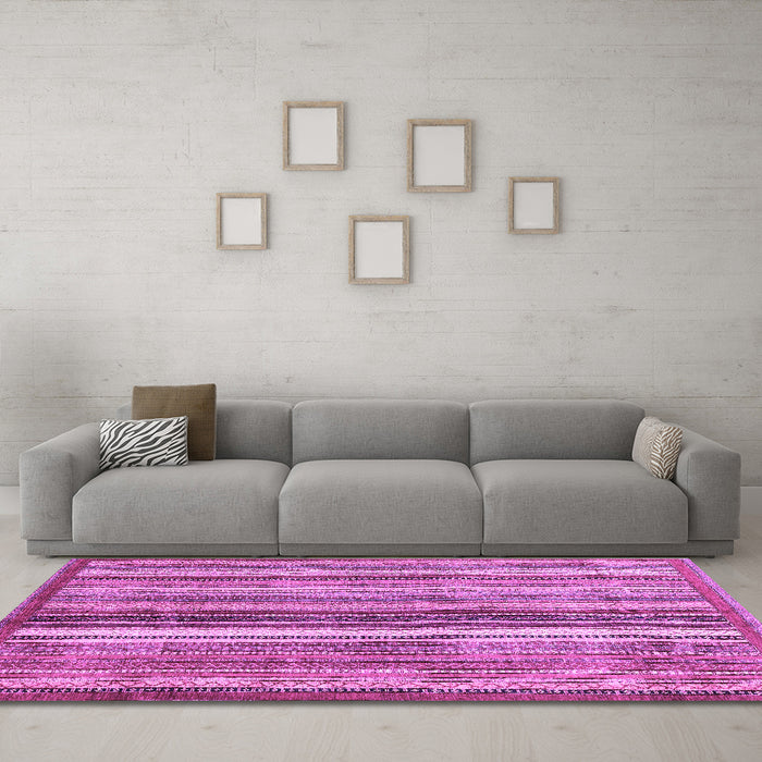 Machine Washable Abstract Purple Modern Area Rugs in a Living Room, wshabs3452pur