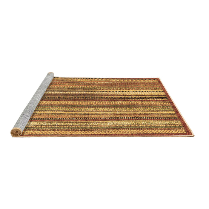 Sideview of Machine Washable Abstract Brown Modern Rug, wshabs3452brn
