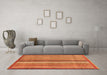 Machine Washable Abstract Orange Modern Area Rugs in a Living Room, wshabs3452org