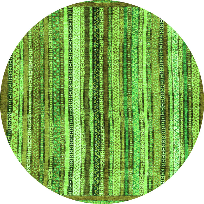 Round Abstract Green Modern Rug, abs3452grn