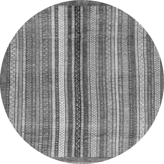 Round Machine Washable Abstract Gray Modern Rug, wshabs3452gry