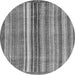 Round Machine Washable Abstract Gray Modern Rug, wshabs3452gry