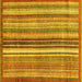 Square Abstract Yellow Modern Rug, abs3452yw