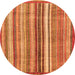 Round Abstract Orange Modern Rug, abs3452org