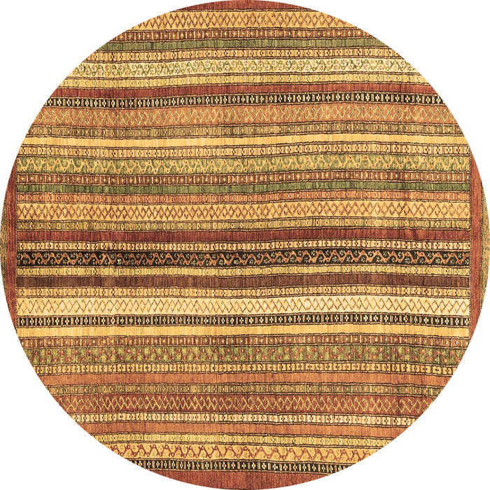 Round Abstract Brown Modern Rug, abs3452brn