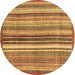 Round Abstract Brown Modern Rug, abs3452brn