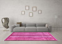 Machine Washable Abstract Pink Modern Rug, wshabs3452pnk