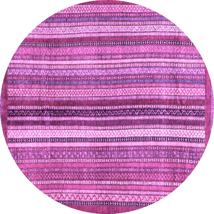 Round Machine Washable Abstract Purple Modern Area Rugs, wshabs3452pur