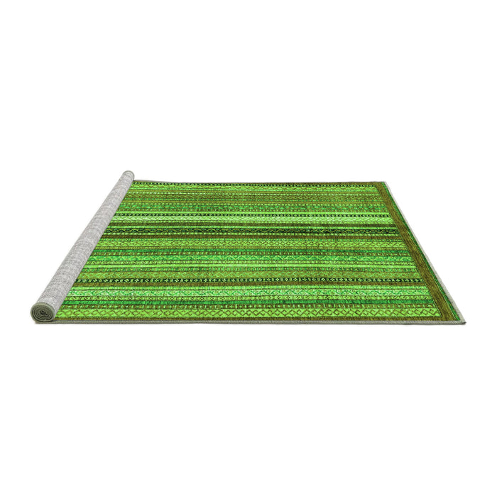 Sideview of Machine Washable Abstract Green Modern Area Rugs, wshabs3452grn