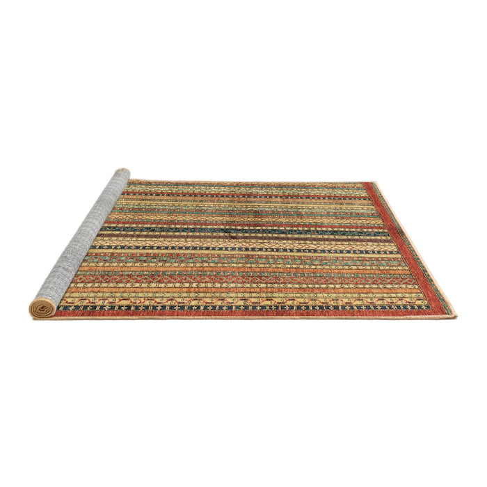 Sideview of Machine Washable Abstract Metallic Gold Rug, wshabs3453