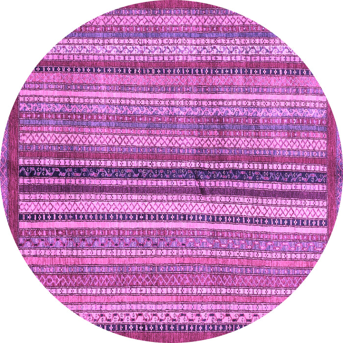 Round Abstract Purple Modern Rug, abs3453pur