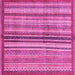 Square Machine Washable Abstract Pink Modern Rug, wshabs3453pnk