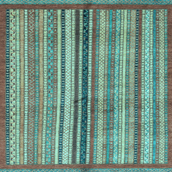 Square Abstract Light Blue Modern Rug, abs3453lblu