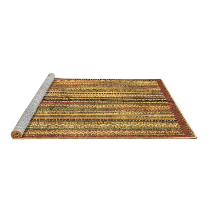 Sideview of Machine Washable Abstract Brown Modern Rug, wshabs3453brn