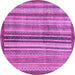 Round Machine Washable Abstract Purple Modern Area Rugs, wshabs3453pur