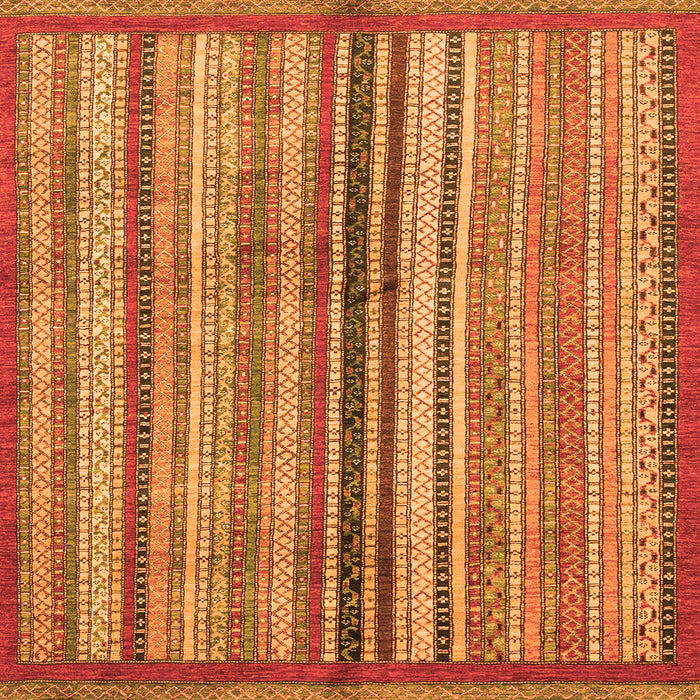 Square Machine Washable Abstract Orange Modern Area Rugs, wshabs3453org
