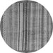 Round Abstract Gray Modern Rug, abs3453gry