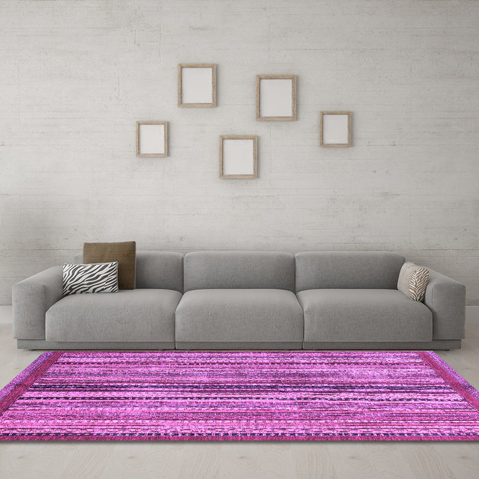 Machine Washable Abstract Purple Modern Area Rugs in a Living Room, wshabs3453pur