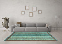 Machine Washable Abstract Light Blue Modern Rug, wshabs3453lblu