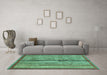 Machine Washable Abstract Turquoise Modern Area Rugs in a Living Room,, wshabs3453turq