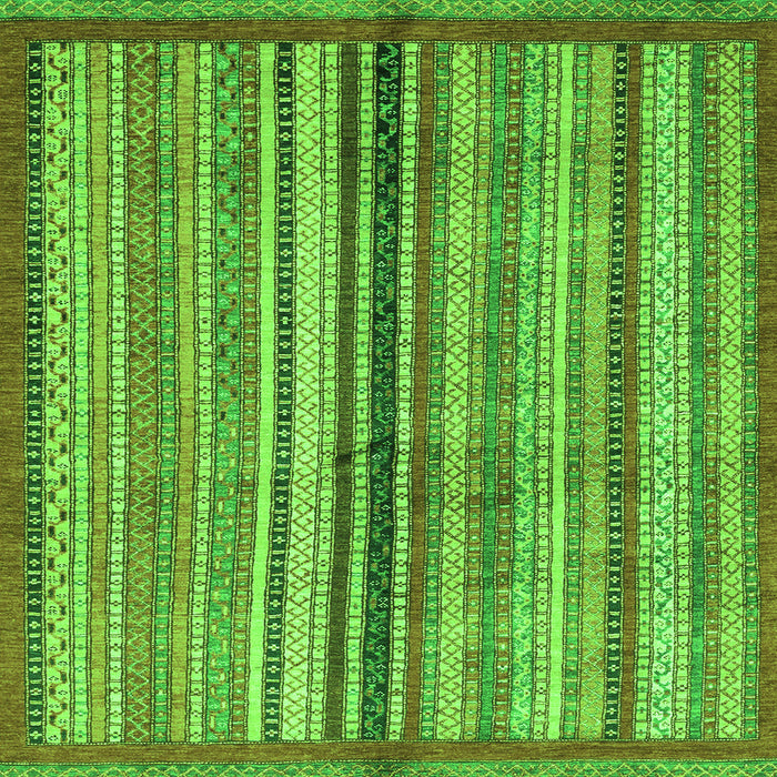Square Abstract Green Modern Rug, abs3453grn