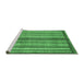 Sideview of Machine Washable Abstract Emerald Green Modern Area Rugs, wshabs3453emgrn