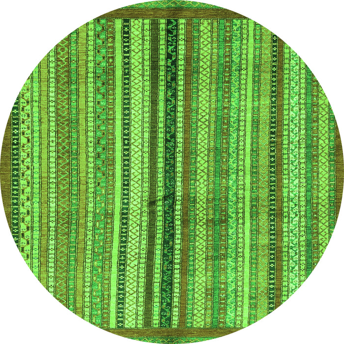 Round Abstract Green Modern Rug, abs3453grn
