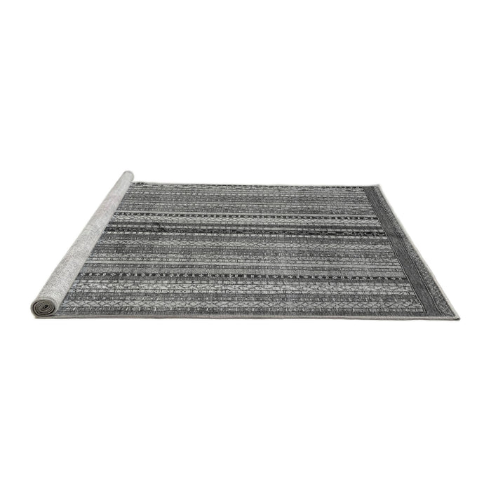 Sideview of Machine Washable Abstract Gray Modern Rug, wshabs3453gry