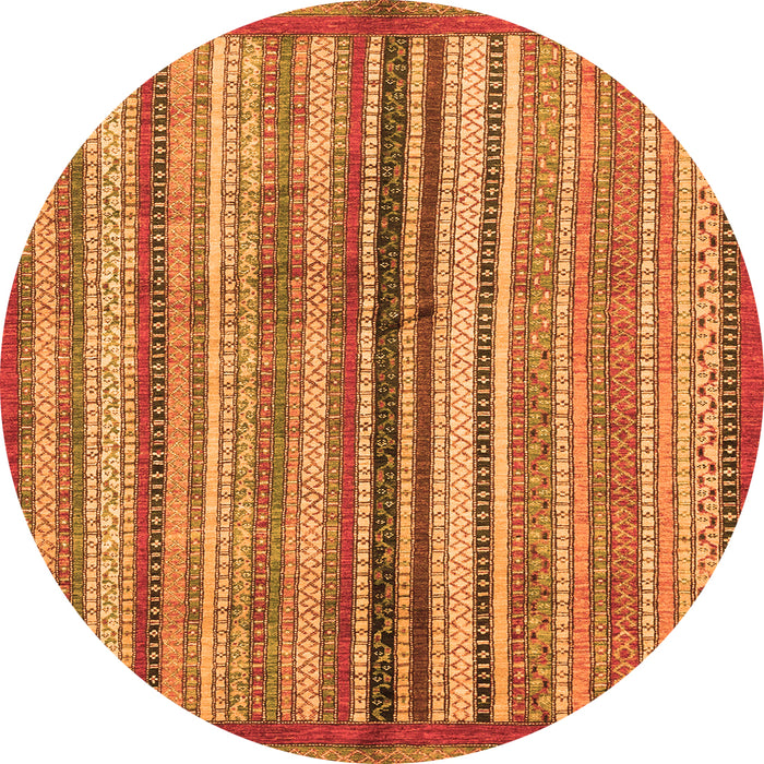 Round Abstract Orange Modern Rug, abs3453org