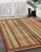 Machine Washable Abstract Metallic Gold Rug in a Family Room, wshabs3453