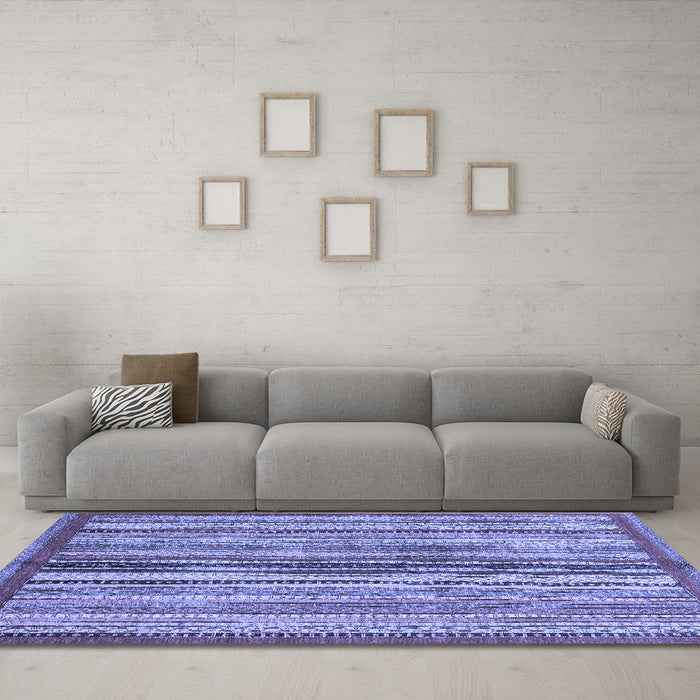 Machine Washable Abstract Blue Modern Rug in a Living Room, wshabs3453blu