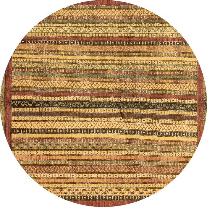 Round Abstract Brown Modern Rug, abs3453brn